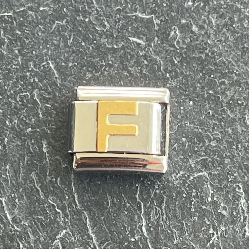 Morellato Stainless Steel Charm with Gold Letter F